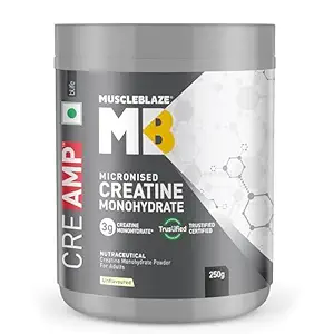 MuscleBlaze micronized creatine monohydrate powder 250g supplement for muscle growth strength and workout performance